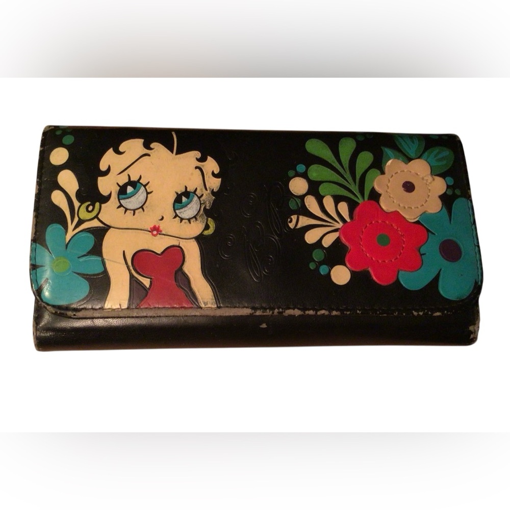 😉Betty Boop Black Floral Wallet